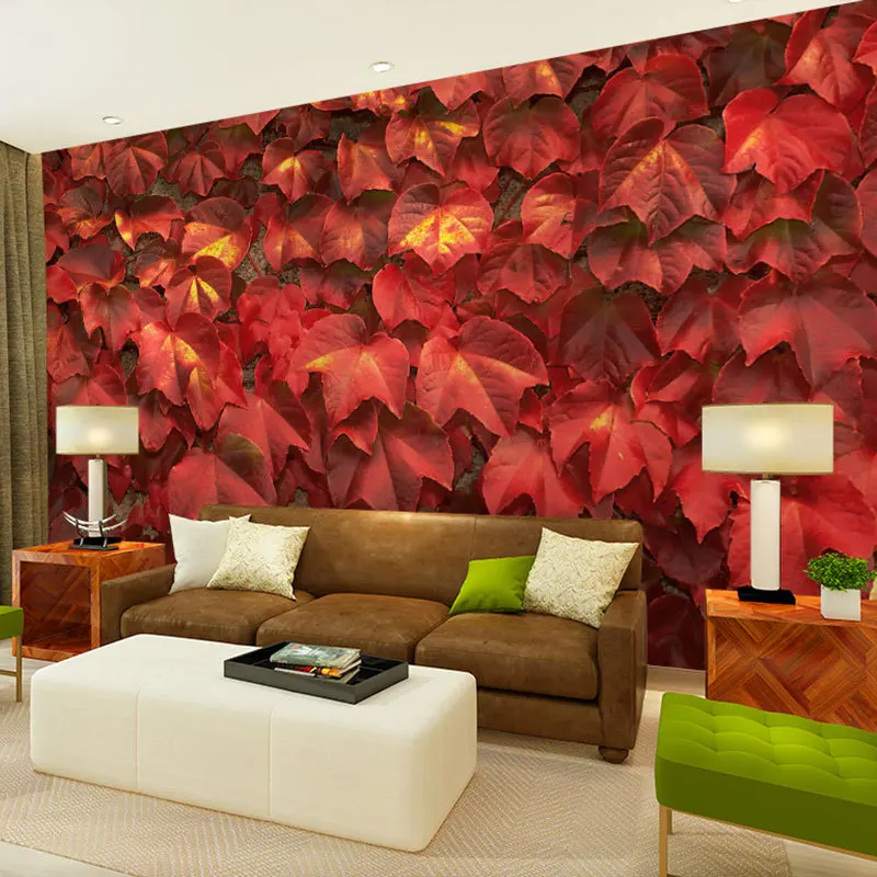 

Фотообои с изображением Красного плюща, фон для украшения стен дивана, 3d обои для гостиной, спальни