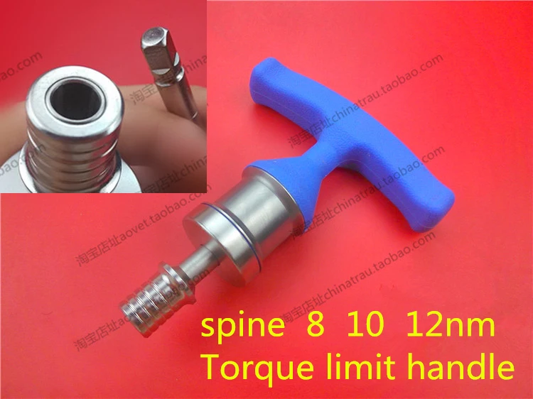 

medical orthopedic instrument spine Torque limit handle Pedicle screwdriver Silicone handle T type 8 10 12 pound limiter install