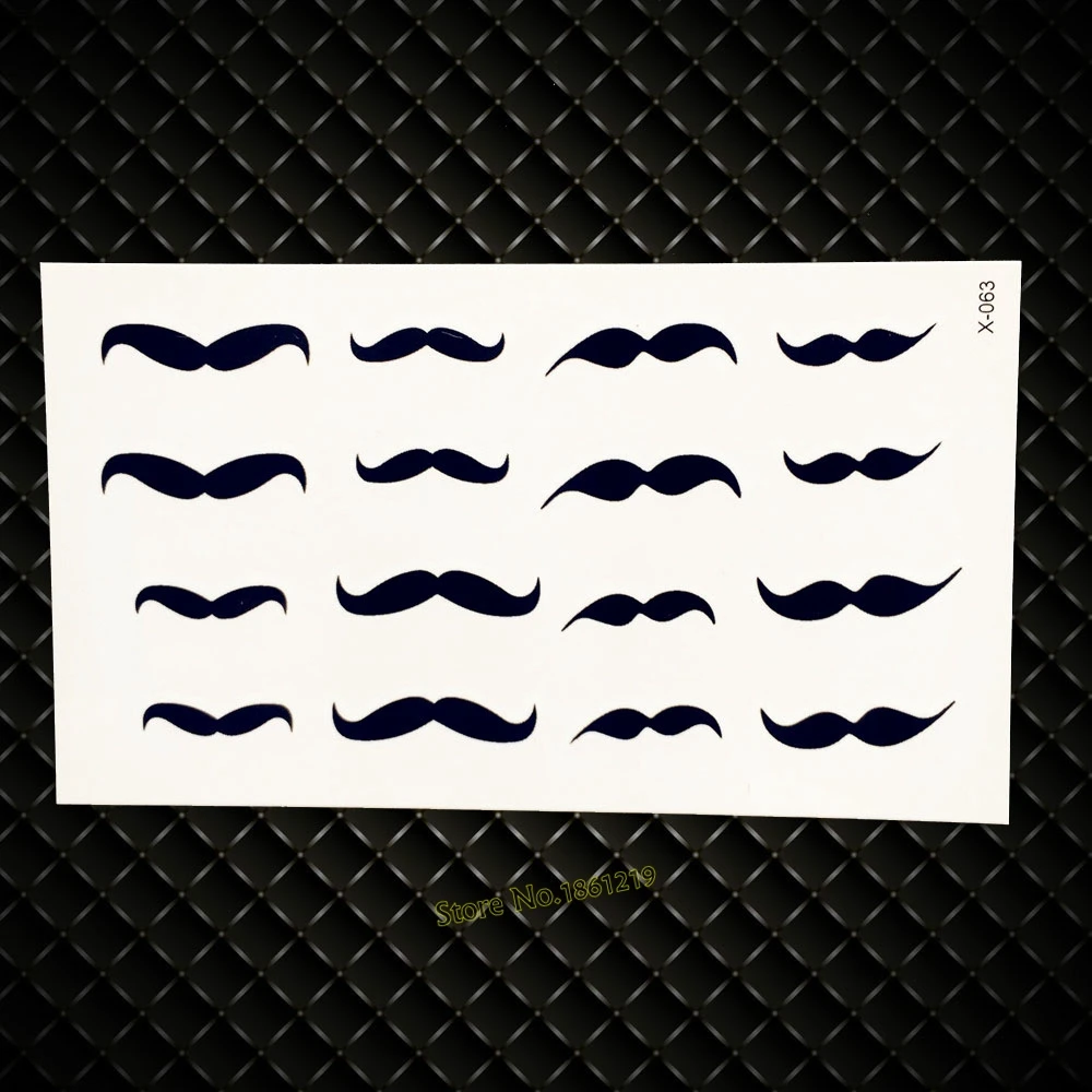 Funny Water Transfer Tattoo Stickers GYF-010 Moustache beard Pattern Sexy Lady Body Art Party Makeup Temporary Tattoos on Finger