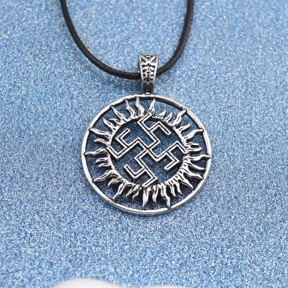 Nostalgia Ancient Slavic Symbol Dukhobor Amulet Gothic Wheel Pendant Necklace Talisman Pagan Jewelry