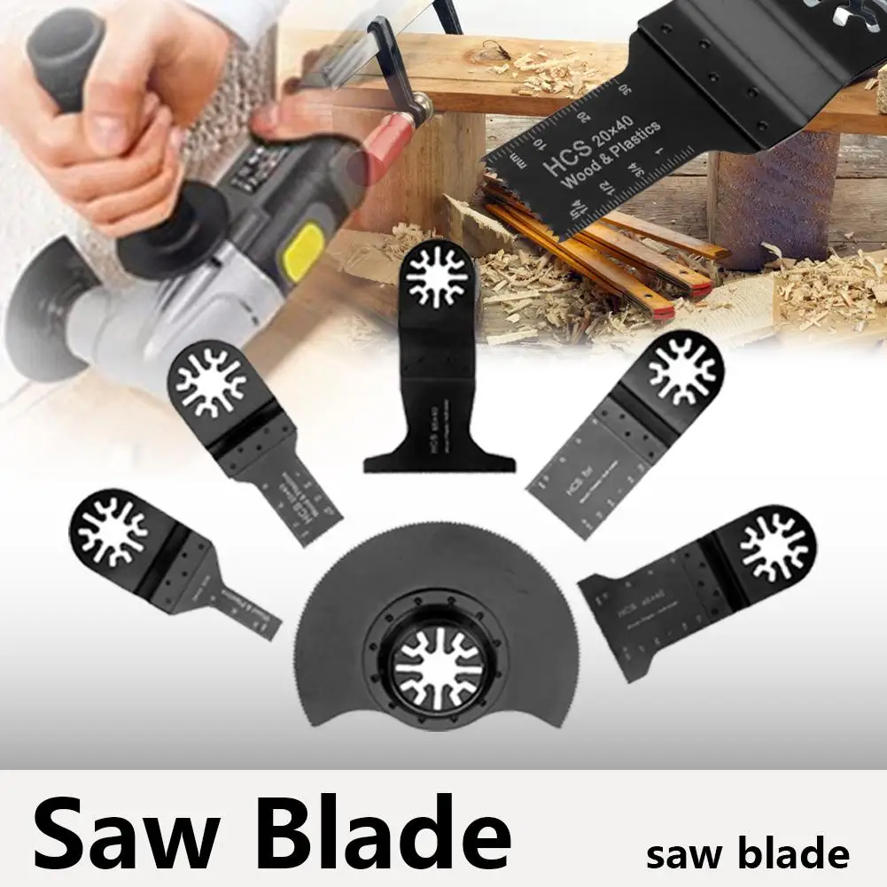 

6PCS Woodworking Vibration Renovator Multi-Tool Saw Blade Wood Cutting Multi-Functional Renovator Accessories Tool