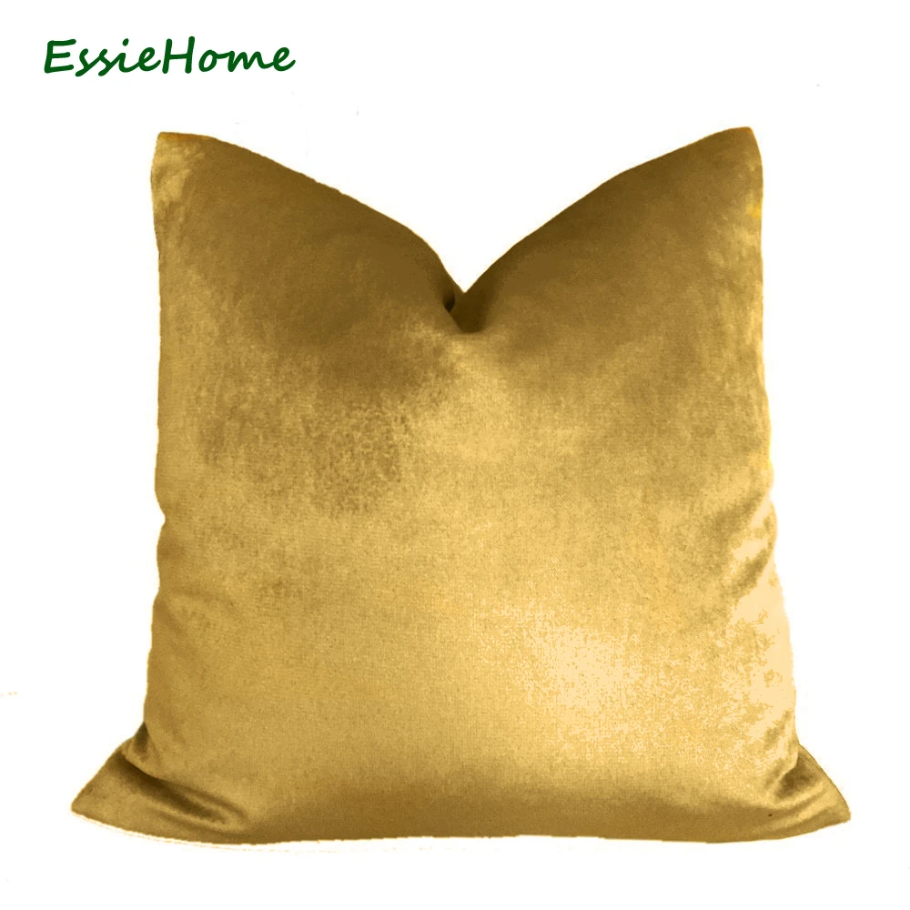 ESSIE Home-Capa De Almofada De Veludo De Seda Brilhante, Bronze Ouro Travesseiro, Travesseiro Lombar, Luxo