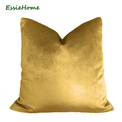 ESSIE Home-Capa De Almofada De Veludo De Seda Brilhante, Bronze Ouro Travesseiro, Travesseiro Lombar, Luxo