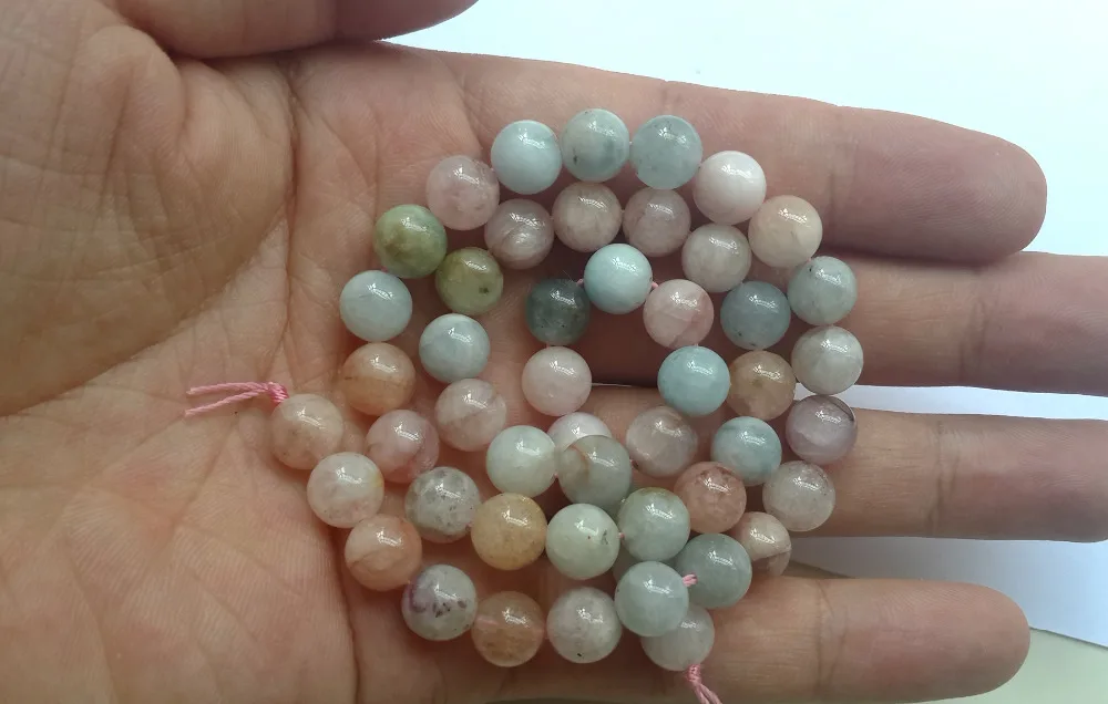 Semi Precious Stone Beads,Natural Morganite Beads 6mm 8mm 10mm 12mm Roung Gem stone Loose Bead For Jewlry Making 1string 15.5