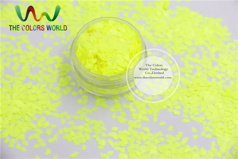 Solvent resistant Sparkles- Neon Yellow Color Cloud-shaped Glitter Confetti for Nail Polish and DIY decoration 1Pack =50g