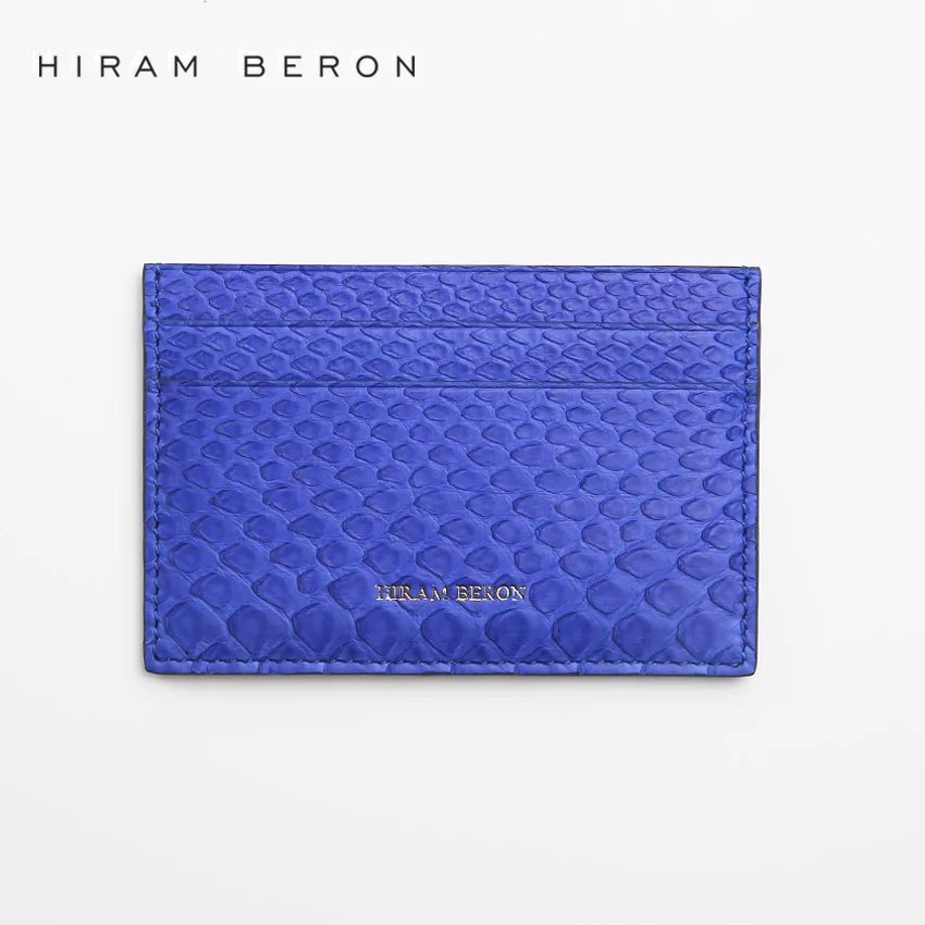 Hiram Beron Card Holder Snake Skin Golden Wallet Mini Card Travel Genuine Wallet Leather Card Case Dropship