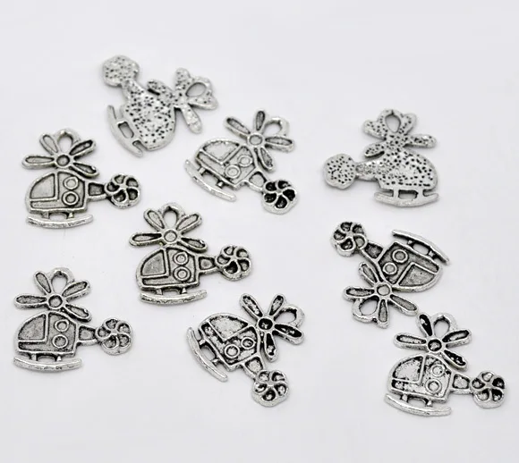 

Free Shipping 250pcs Antique Silver Tone Helicopter Charm Pendants 19x18mm Jewelry Findings Wholesales J0162F