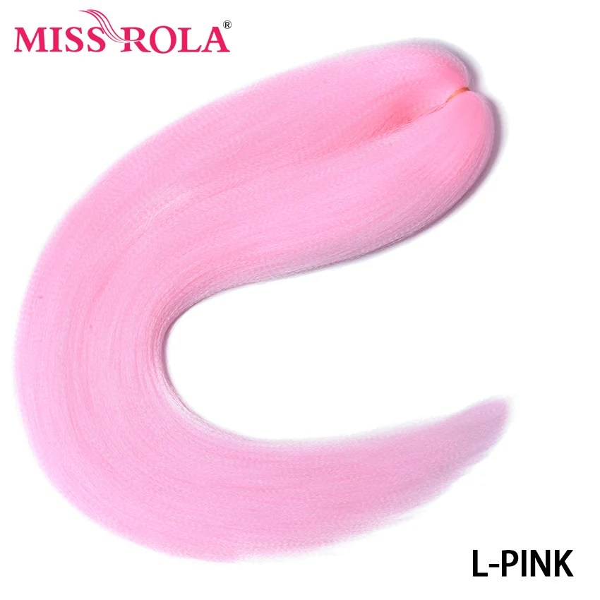 Miss Rola Synthetische 30 Inch 100g Kanekalon Haar Vlecht Yaki Recht Pre Uitgerekt Roze Groothandel Bulk Haarverlenging Jumbo Vlecht