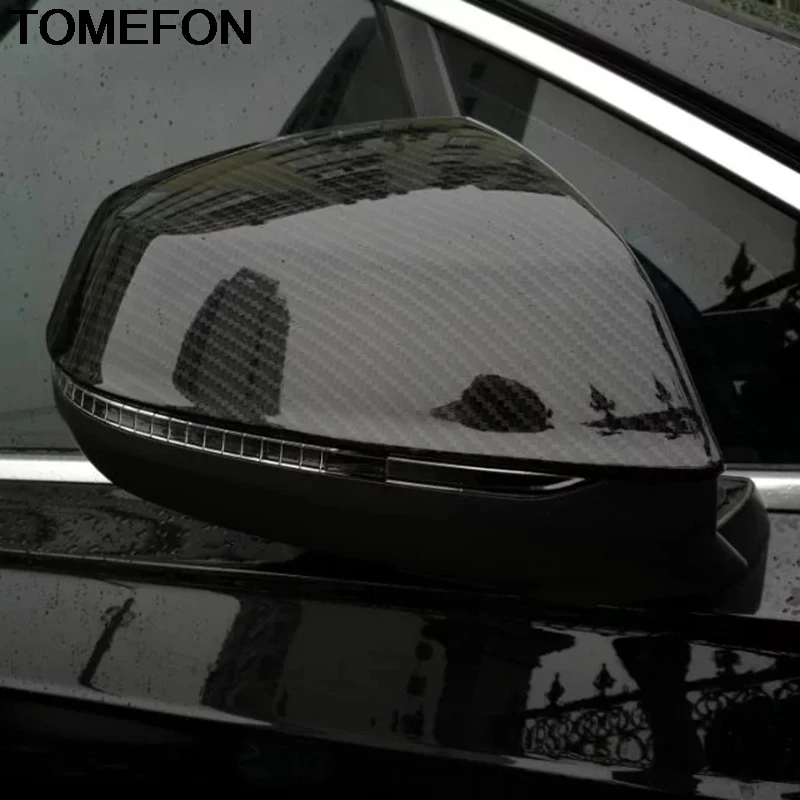 TOMEFON Exterior For Audi Q7 2016 2017 2018 Side Door Rearview Mirror Decorative Cover Trim With Turning Light ABS Chrome