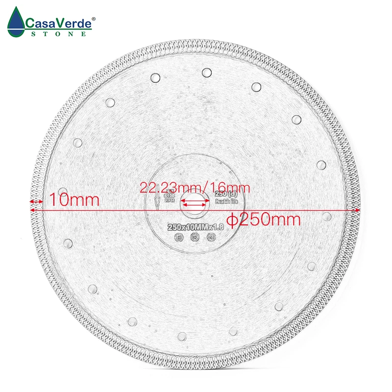 Miễn Phí Vận Chuyển Dc-sxsb08 10 Inch Siêu Mỏng Su Bông Kim Cương Lưỡi Cưa 250Mm Cho Tiết Độ Sứ Và Gốm Cắt