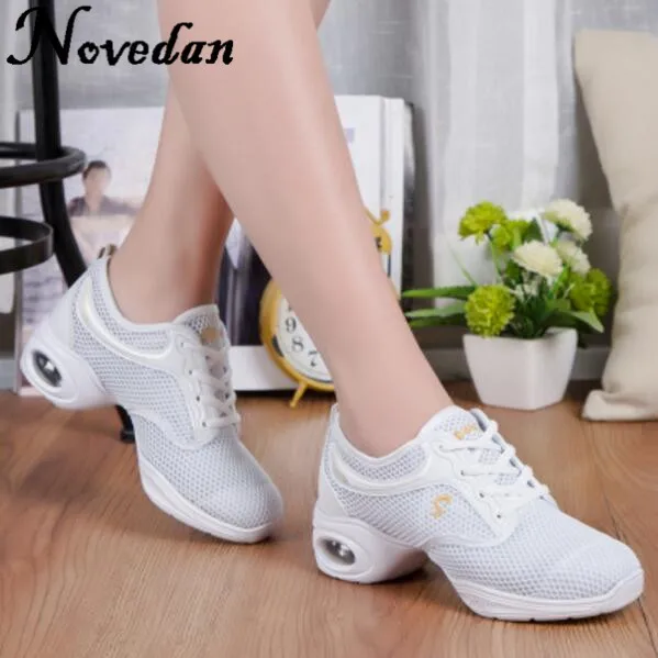 New 2017 Modern Women Dance Sneakers Jazz Dance Shoes Mesh Breathable Salsa Shoes Tennis Sneakers