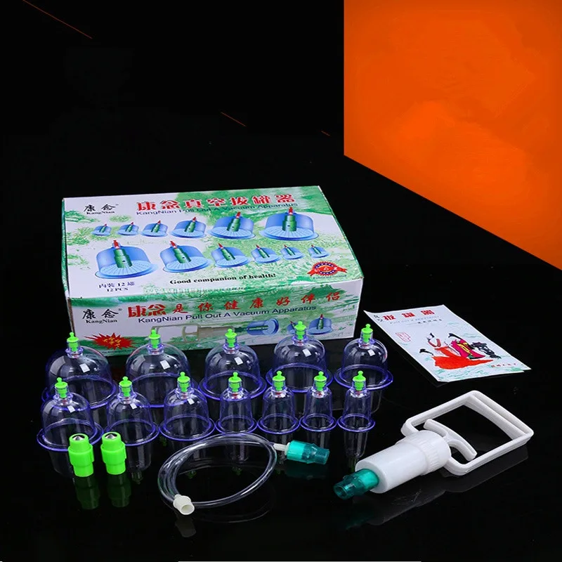 12 Cups Vacuum Cupping Massage  Acupuncture Chinese Vacuum Cupping Suction Therapy Massage Device