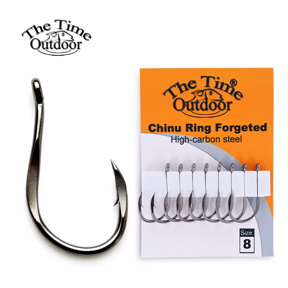 Anzuelos de pesca súper afilados, anillo Chinu forjado, anzuelo de acero con alto contenido de carbono, alta calidad