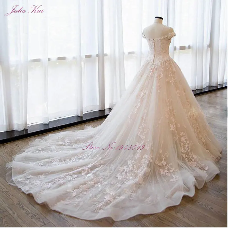 Julia Kui Real Photos Vintage A-line Wedding Dress Off The Shoulder Bridal Gown Robe De Mariage Vestido De Novia Custom Made