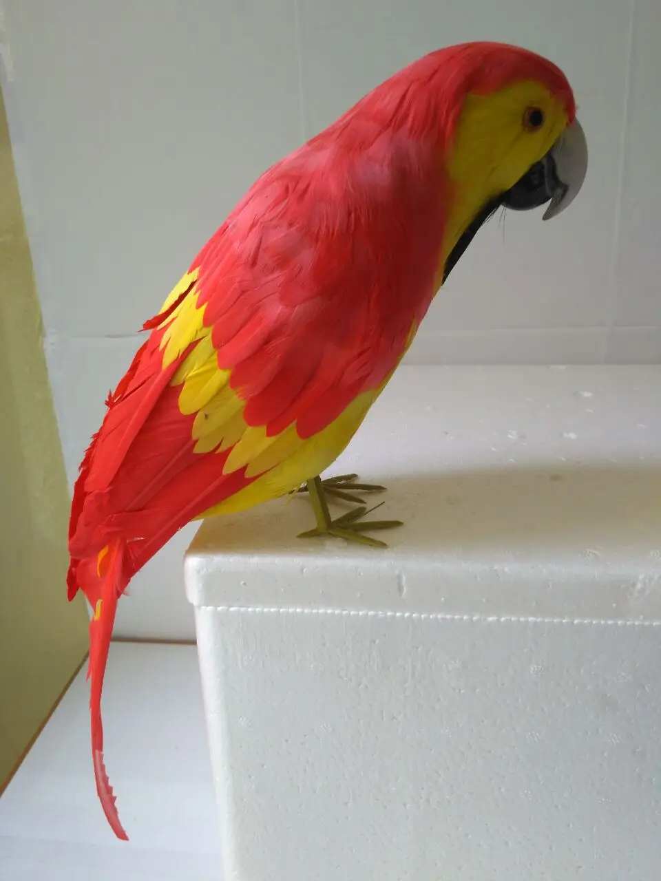 large 40cm simulation bird red&yellow parrot model,foam&feathers handicraft,party prop,home garden decoration,gift d1201