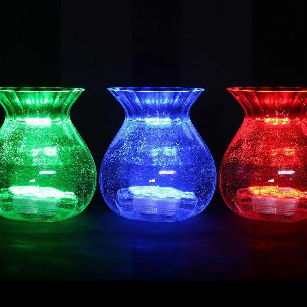 4pcs Wedding Decoration Remote Control UnderwaterSubmersible LED Party Tea Table Mini Light With Battery for Halloween Christmas