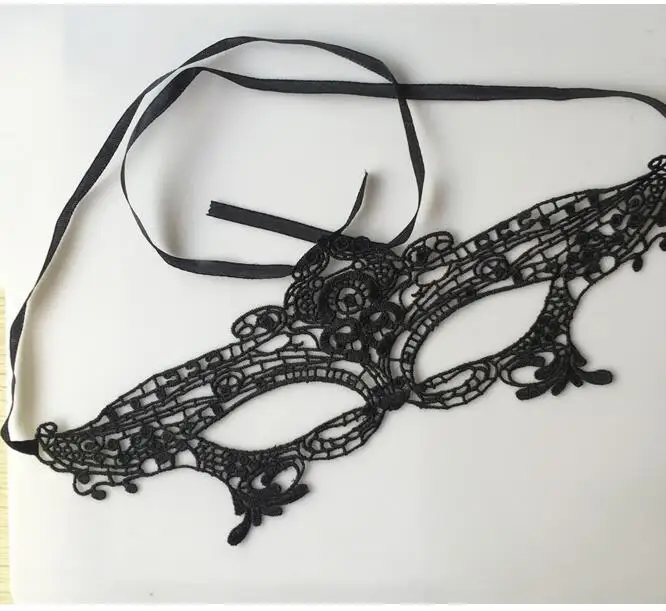 100pcs! Black Sexy Women Lady Girl Lace Mask Cutout Eye Face Mask for Halloween Masquerade Party Fancy Dress Costume,adjustable