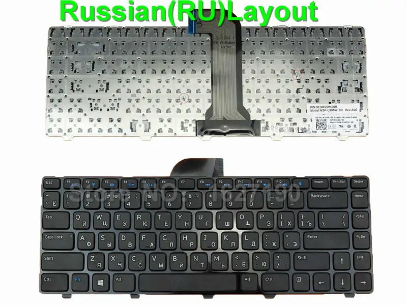 

New RU Russian Keyboard for DELL Inspiron 14 3421 14R 5421 Vostro 2421 GLOSSY FRAME BLACK For Win8 RU Laptop Keyboards