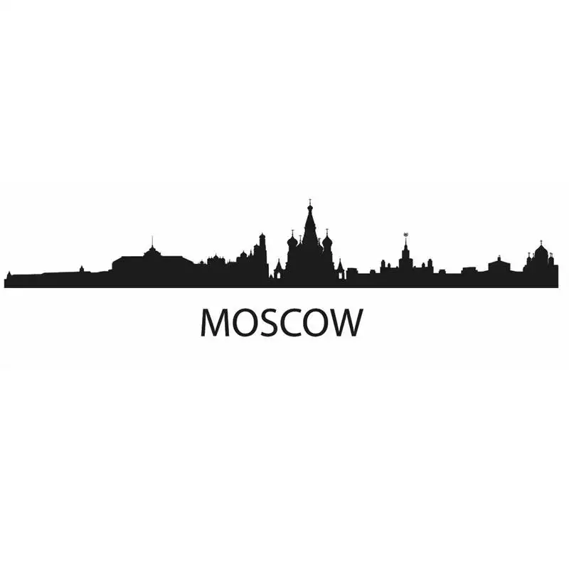 

MOSCOW City Decal Wall Sticker Car Decal Vinyl Stickers Decor Mural Art Living Room Home Decoration Landmark Skyline Wall Decal