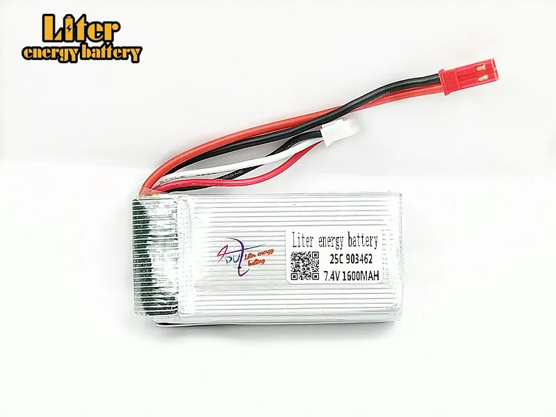 

High quality 7.4V 1600mAh Wltoys L959 L979 RC Car Spare Parts Li-po Battery L959-35 903462 25c