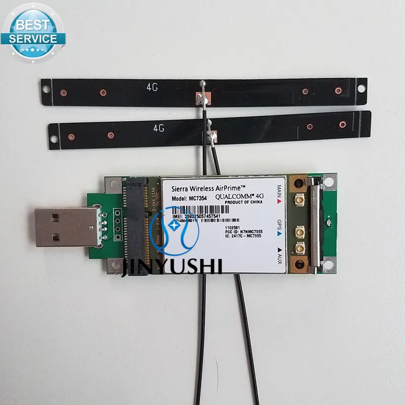 

JINYUSHI For MC7354+USB adapter+2pcs antenna PCI-E 4G LTE HSUPA HSDPA UMTS WCDMA GNSS module support GPS 100% NEW&Original