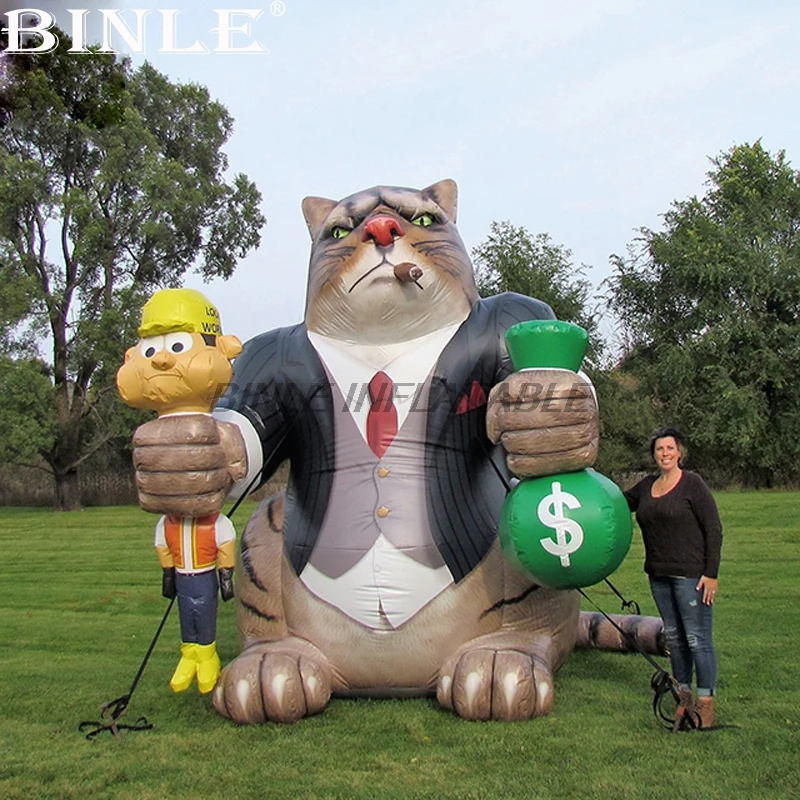 

Custom made 3mH cool giant fat inflatable cat cartoon for advertising