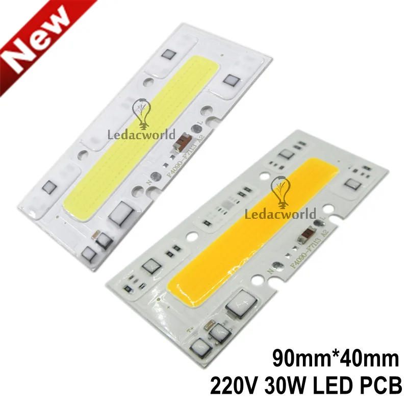 

2pcs 30W 220V LED COB Rectangle Integrated IC Light Source COB Light IP65 Warm White Cold White For DIY LED Floodlight