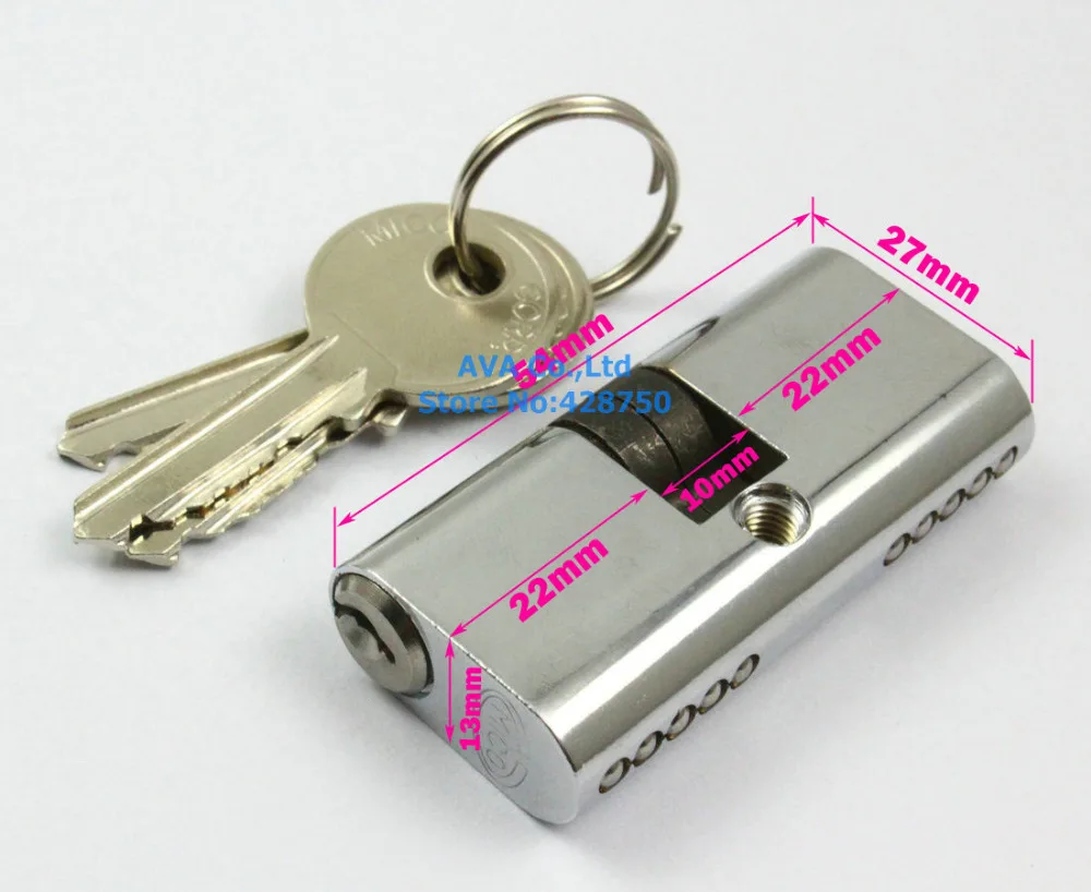 54mm x 27mm Home Office Closet Fire Door Lock Cylinder wIth 3 Keys