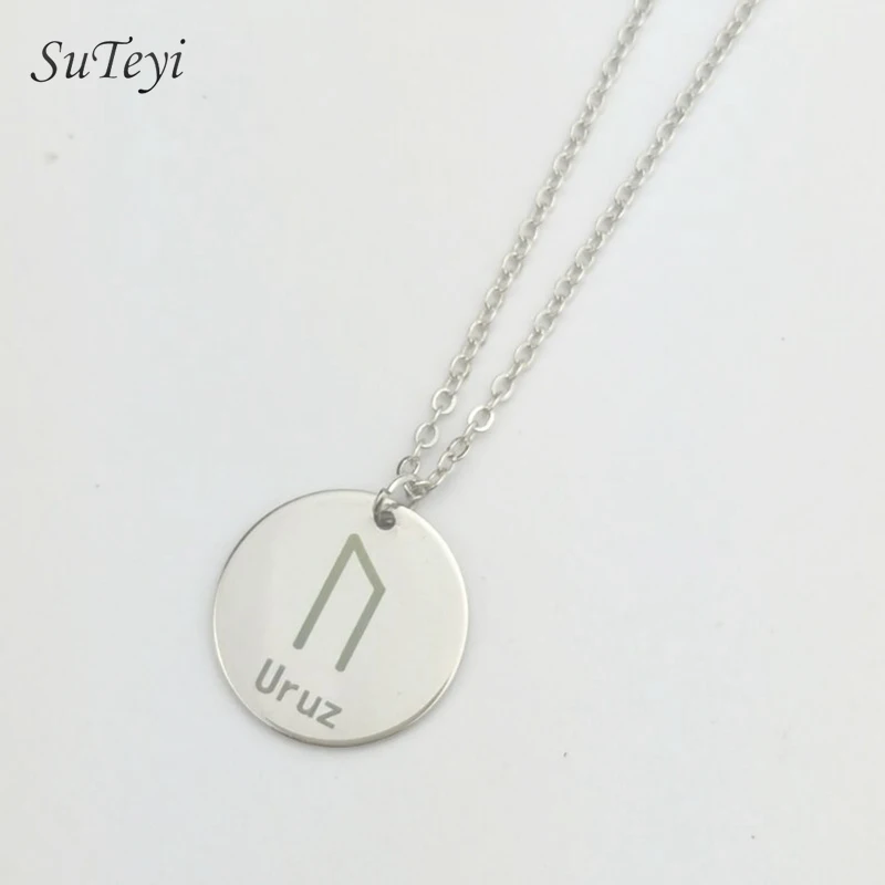 25 Styles Rune Letters Necklaces & Pendants Stainless Steel Viking Necklace For Women Men  Jewelry