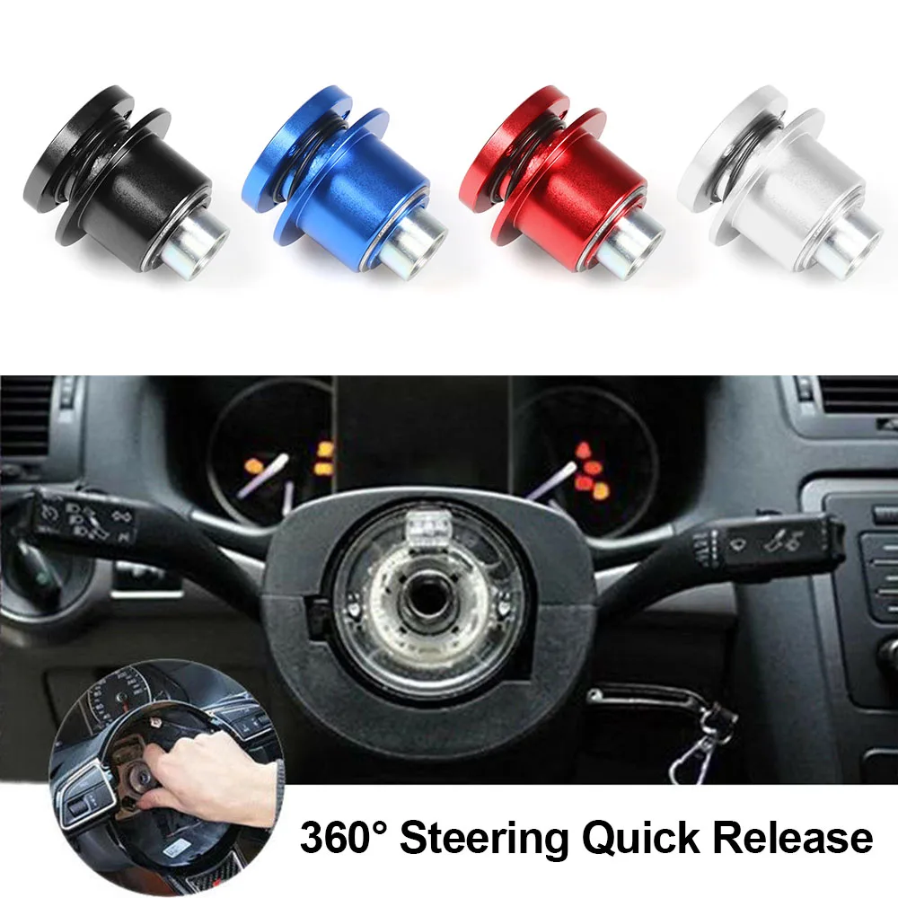 Universal Aluminum Alloy 360 Degree Car Steering Wheel Quick Release Disconnect Hub Adapter Auto Steering wheel Snap Off