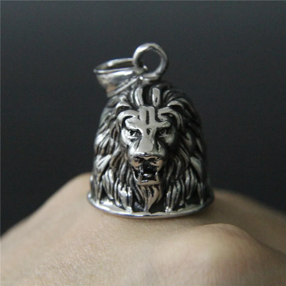 Support Dropship Newest Biker Lion King Tinkle Bell Pendant 316L Stainless Steel Animal Bell Pendant