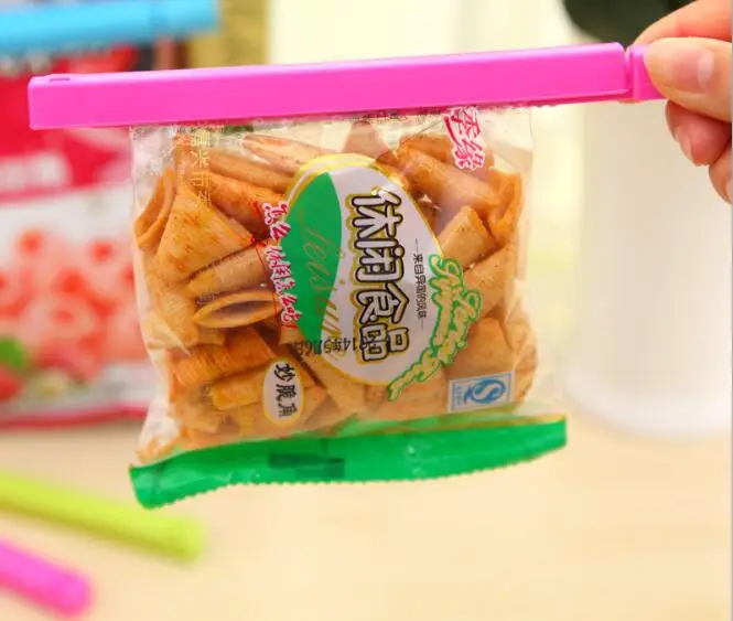 6Pcs/Lot 15cm Househould Food Snack Storage Seal Sealing Bag Clips Sealer Clamp Food Bag Clips Kitchen Home Close Clips LF 194