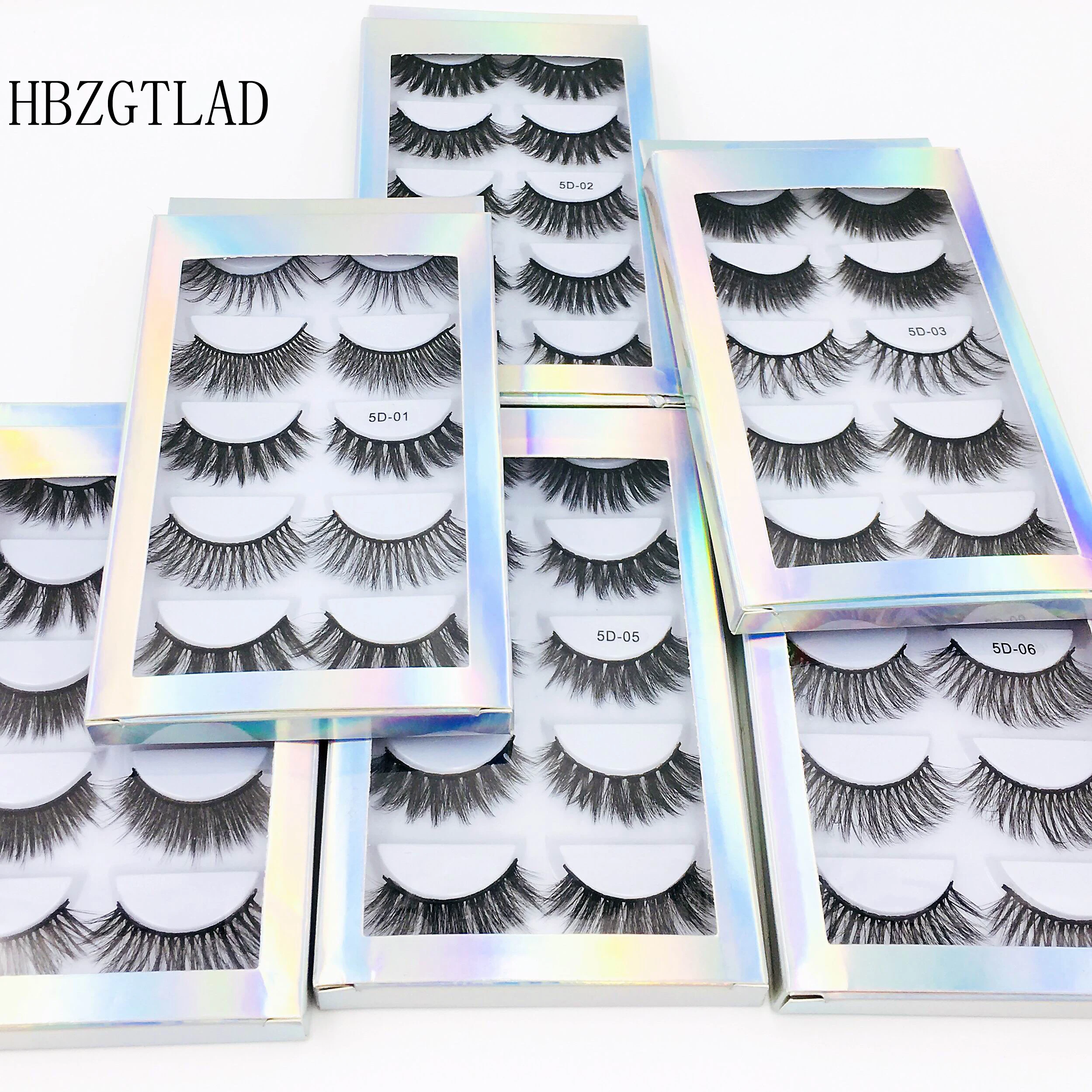 NEW 5 Pairs Mixed Styles 3D Mink Hair False Eyelashes Handmade Natural Long Eyelash Wispy Fluffy Multilayer Lashes Reusable