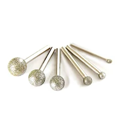 6pcs Round diamond grinding head wheel dremel rotary tool burs set accessories mini drill burr bts disc tools for glass stones