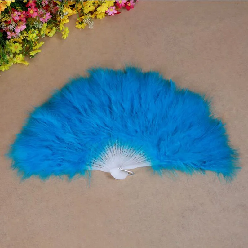 Stylish Soft Fluffy Wedding Hand Fan goose feather fan Dress Costume Dance  DIY holiday party stage performance props 5 colors