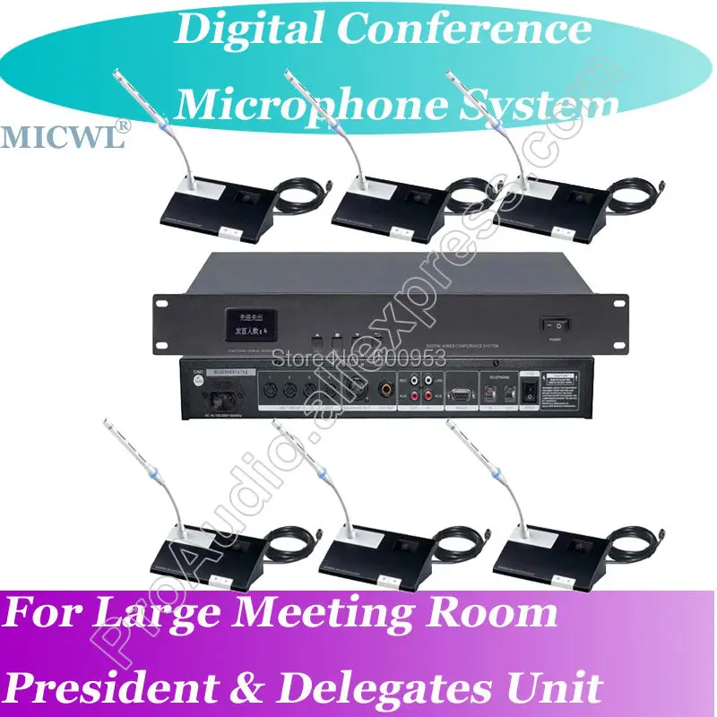 Classic 2 President 18 Delegates Wired Digital Microphone Conference System Host with Teleconference function