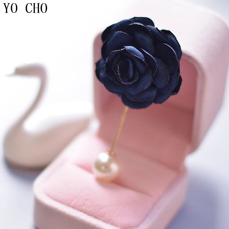 YO CHO-broche Boutonniere para mujer, ramillete para fiesta de boda, reunión de negocios, Pin de solapa, elegante, flor de boda, decoración Personal, 2 uds.