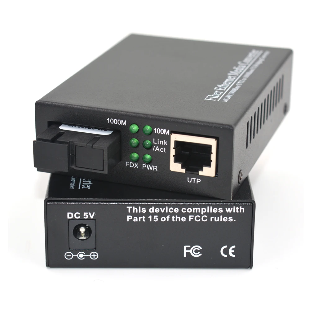 60Km Gigabit Optical Media Convertes 10/100/1000Mbps Ethernet to Fiber optic transceivers For CCTV Security System - Singlemode