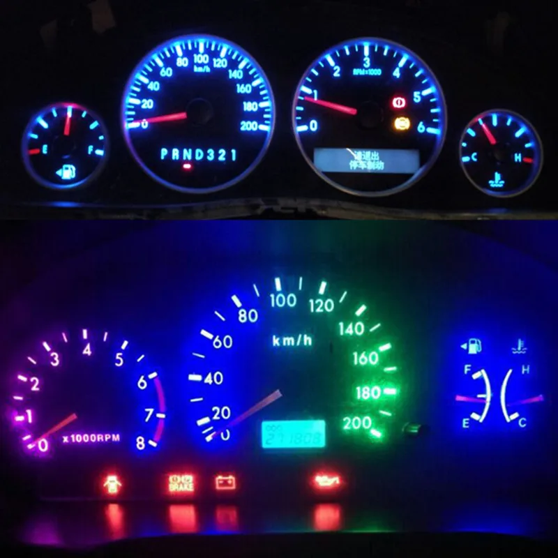 10pcs Auto Car T10 T6.5 8SMD 1206 Chip LED Dashboard Meter Panel LED Light Bulb White/Red/Blue/Green/Yellow/Ice blue #CA4760