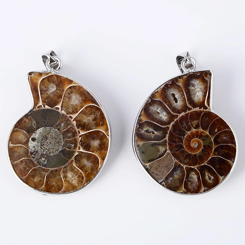 New Fashion 1Pc Natural Ammonite Seashell Snail Shape Stones Pendants Ocean Conch Shell Pendant for Women Men Necklace Gift