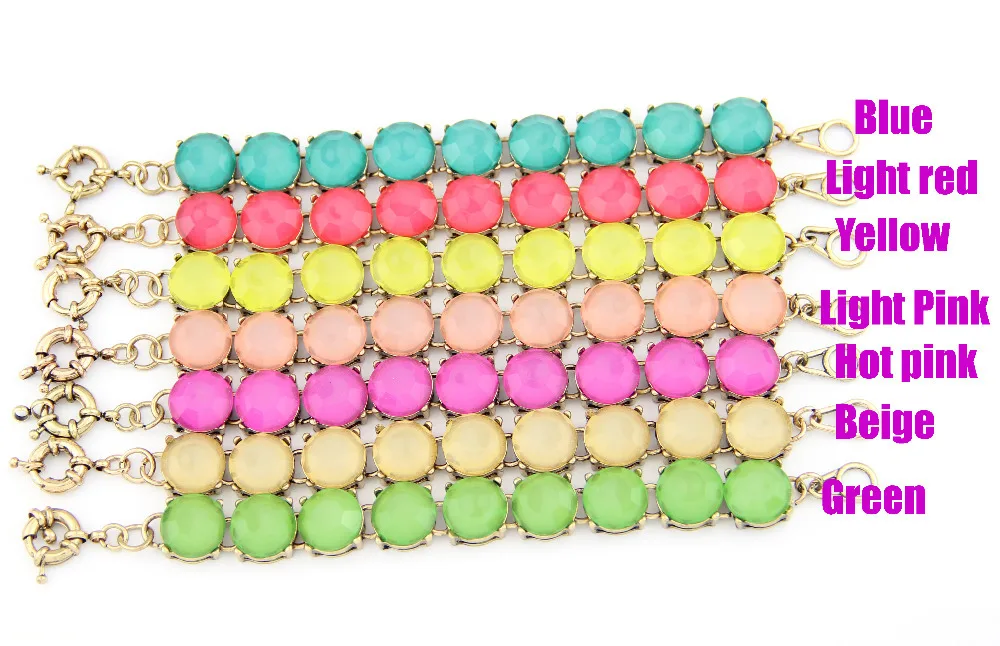 Men Bracelet Fashion Cute Summer 9 Neon Dot Beads Bracelets Bangles Fashion Jewelry For Women