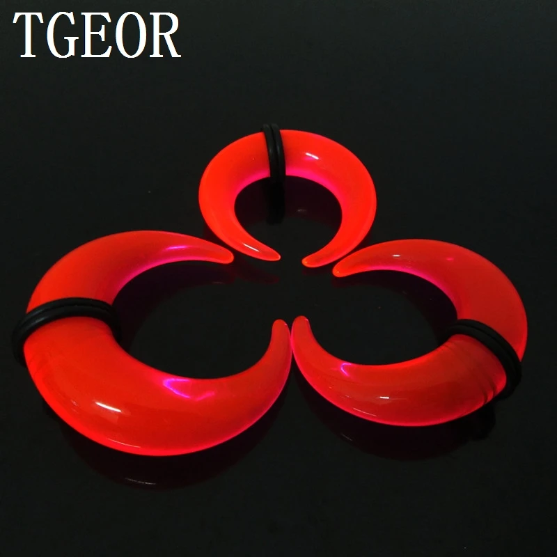 NICE 1 pair mixed 3 gauges big size horseshoe ear expander acrylic piercing mixed clear color ear taper Fashion