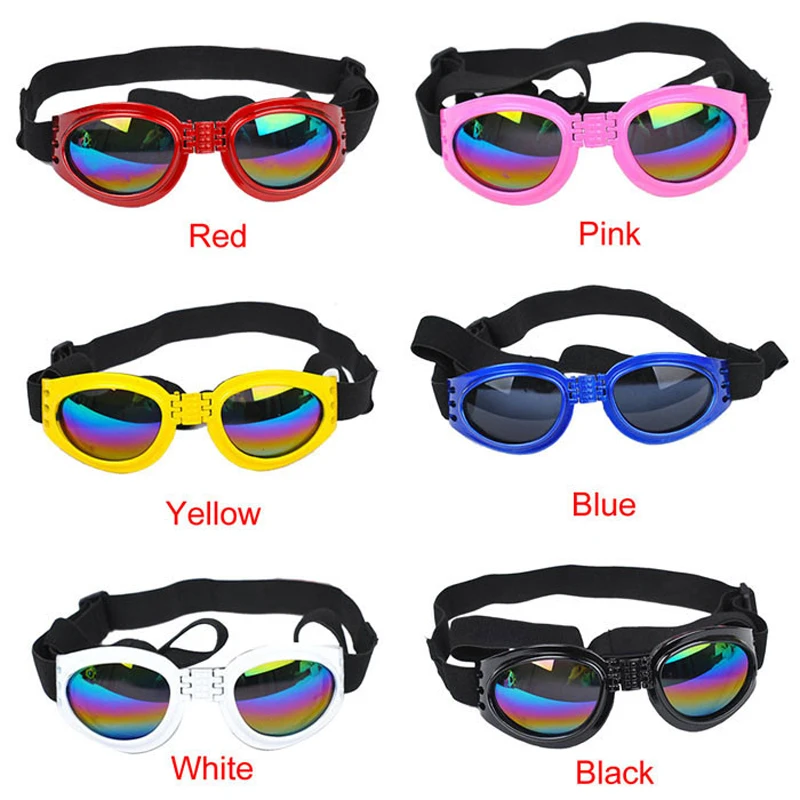 Foldable Pet Glasses Dog Sunglasses for Small Medium Large Dogs UV Eye Protection Glasses Doggles Grooming Accessories Pink Blue