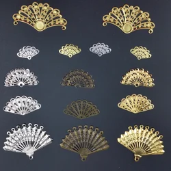 20Pcs/lot sector Filigree Metal  decoration  For Jewelry Making DIY Accessories fan-shaped