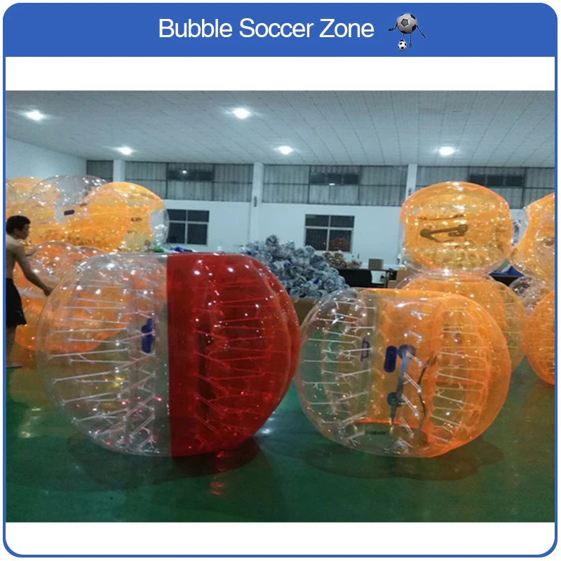 Gratis Verzending 1.5 m 1.0mm TPU Bubble Voetbal Opblaasbare Bubble Voetbal Luchtbumper Bal Voetbal Bubble Voetbal Body Zorb bal