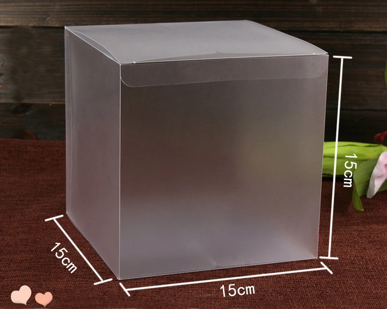 30pcs 15*15*15cm frosted plastic pvc box packing boxes for gifts/chocolate/candy/cosmetic/crafts square Matte pvc Box