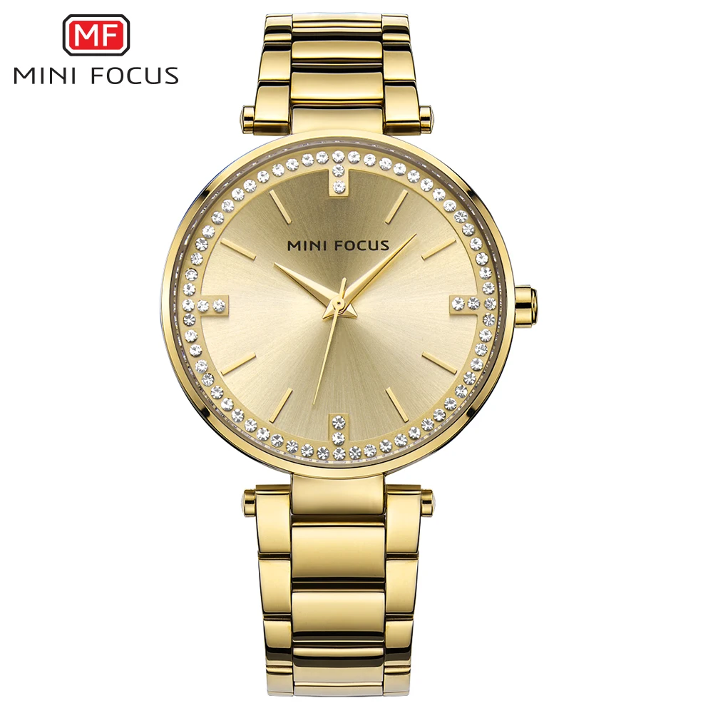 Relojes MINI FOCUS para mujer, relojes de pulsera de lujo de cuarzo de oro rosa a la moda para mujer, relojes de pulsera femeninos 2024