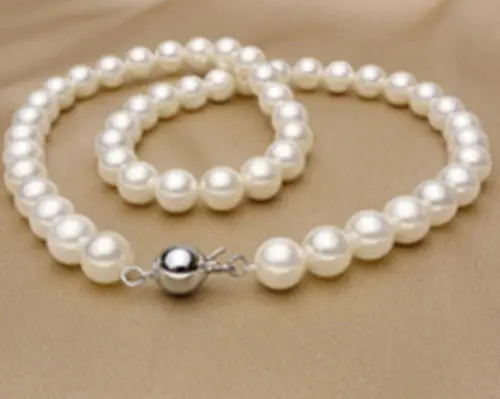 

Genuine 7-7.5mm WHITE south sea AKOYA PEARL NECKLACE 18"