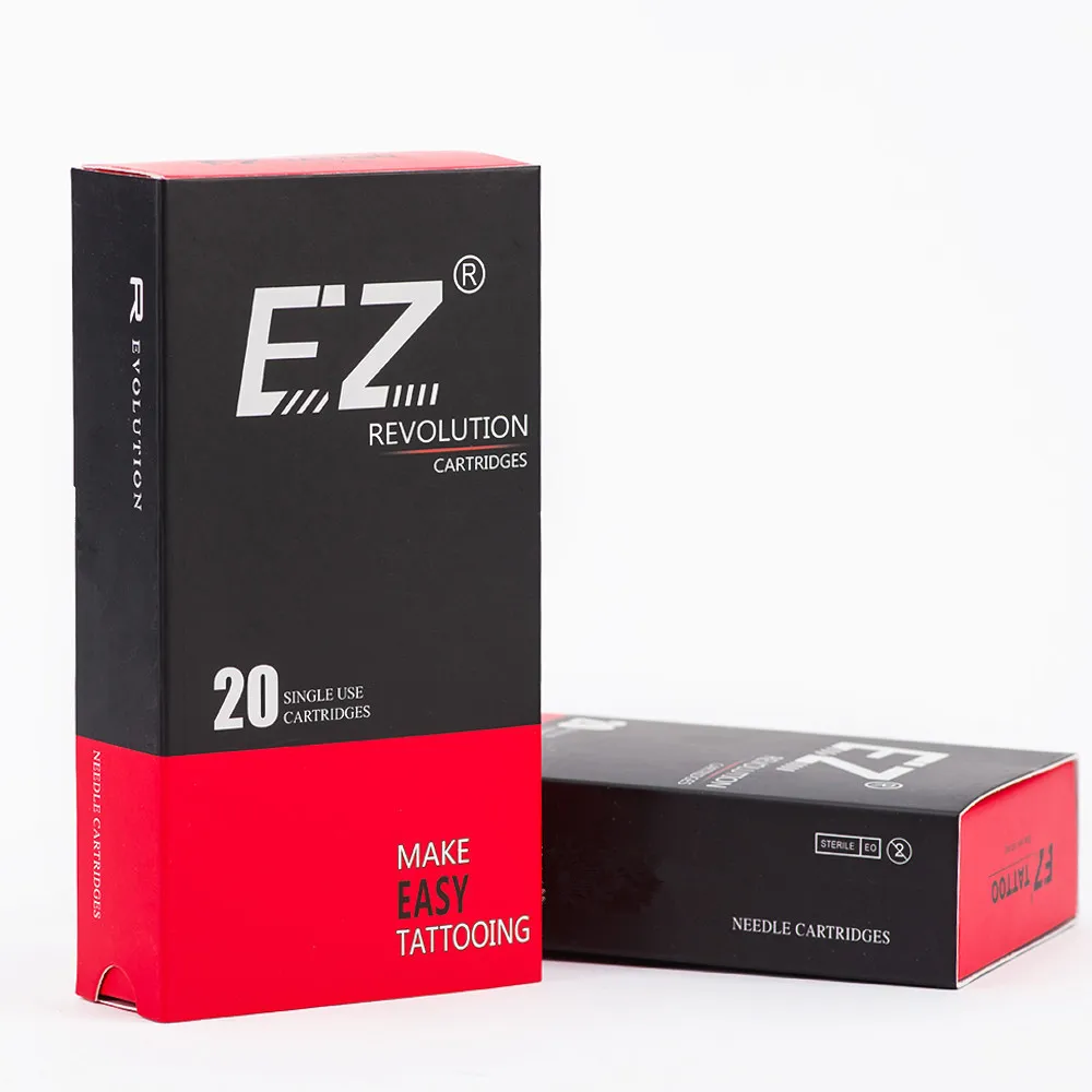 EZ Revolution Cartridge Tattoo Needles Open Flat Tips Curved Magnum #12 0.35mm 1207MC 1209RM 1211RM 1213RM 20 pcs /box