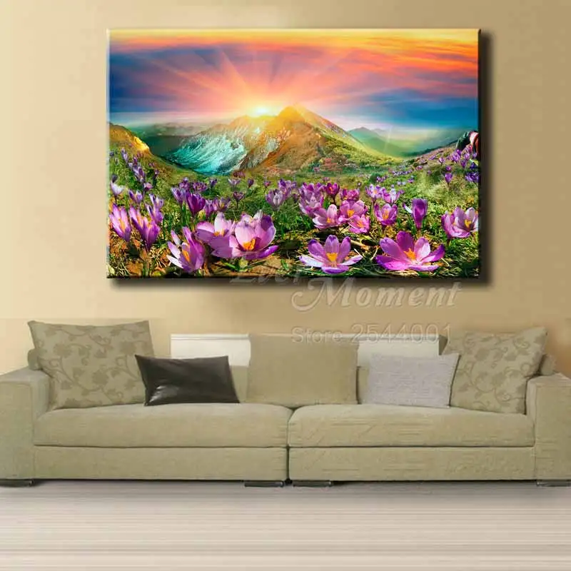 Ever Moment Diamond Painting Handmade Full Square Drill Mountain Sunshine Flower 5D DIY Hobby Art Diamond Embroidery ASF1605